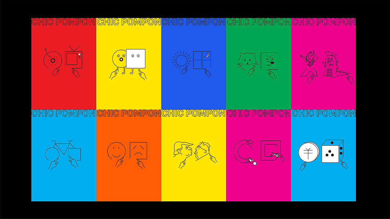 为品牌定制了专属插画,每张插画都像是手指现场画出来的。主题也是在表达冲突和碰撞,通过这些有趣的表达隐喻产品复杂劲爆的口味。