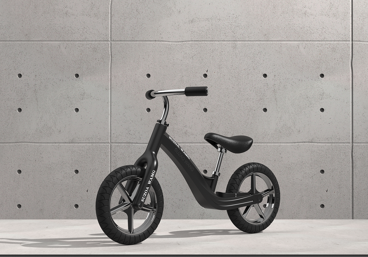 建模渲染儿童平衡车