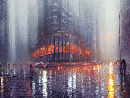 #AI创作实验室#下雨天的城市街道