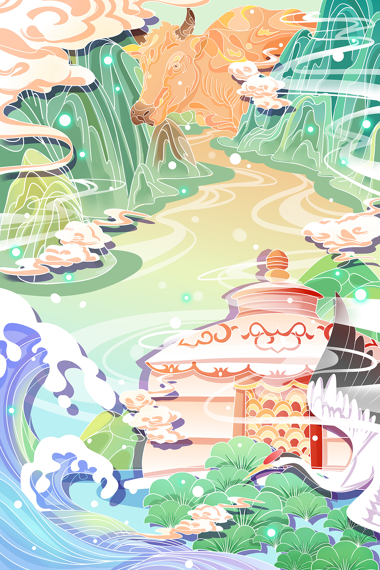 主题系列图-黄河|插画|商业插画|插画师乐乐不开心_原创作品-站酷