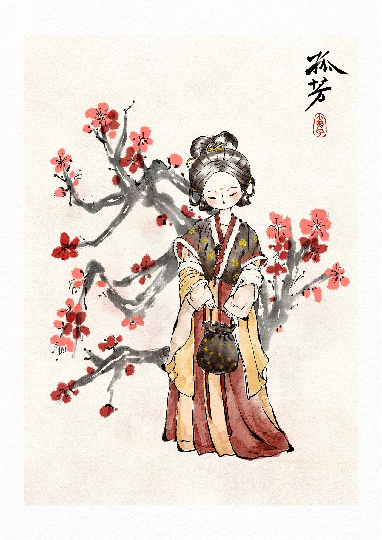 水墨人物|十二花神（图ZMzE3MDQ5NTgw） - 商业插画 - 站酷设计师大羽子Wania原创素材 - 站酷ZCOOL