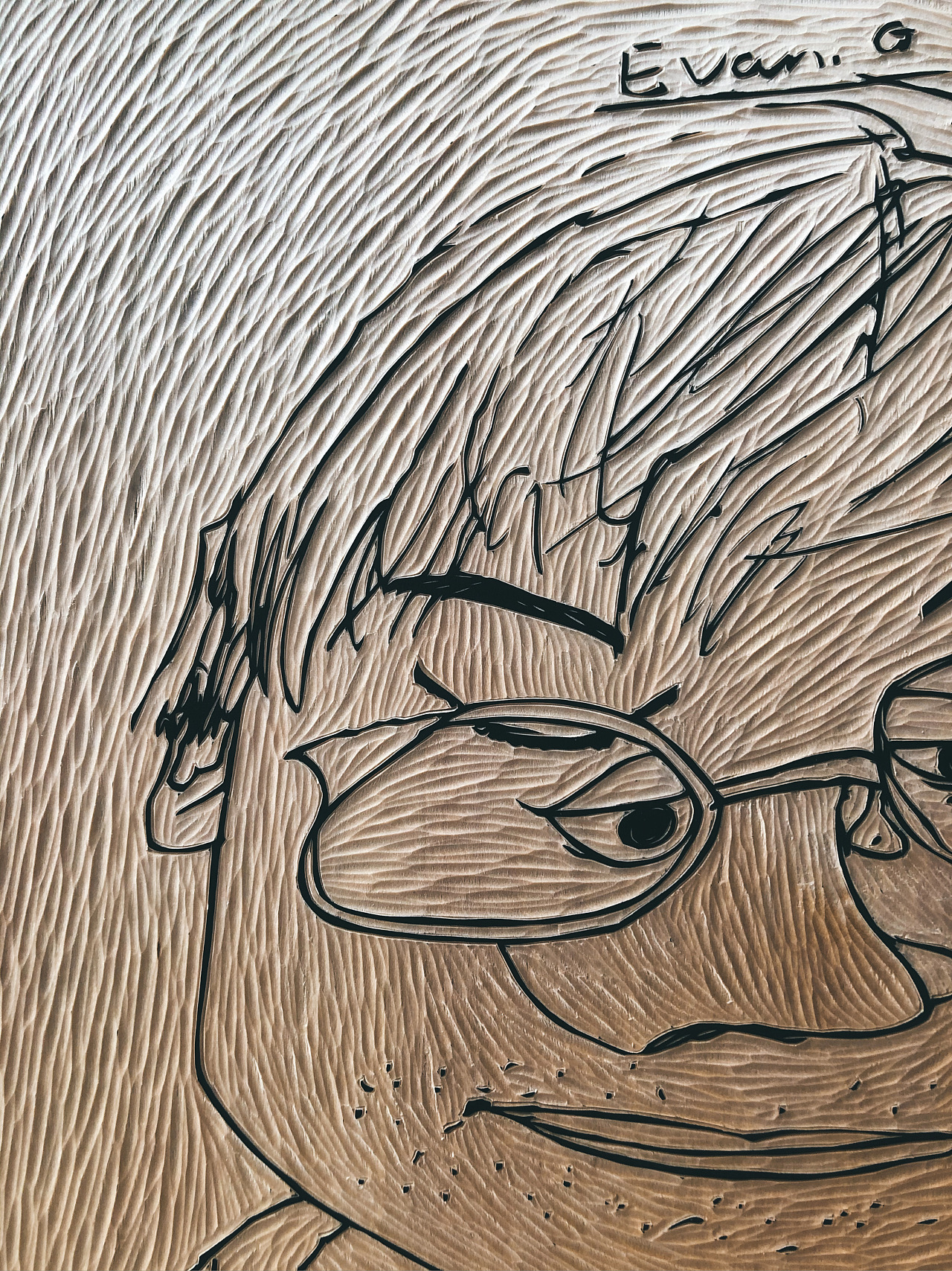 手工雕刻黑白木刻版画人物画