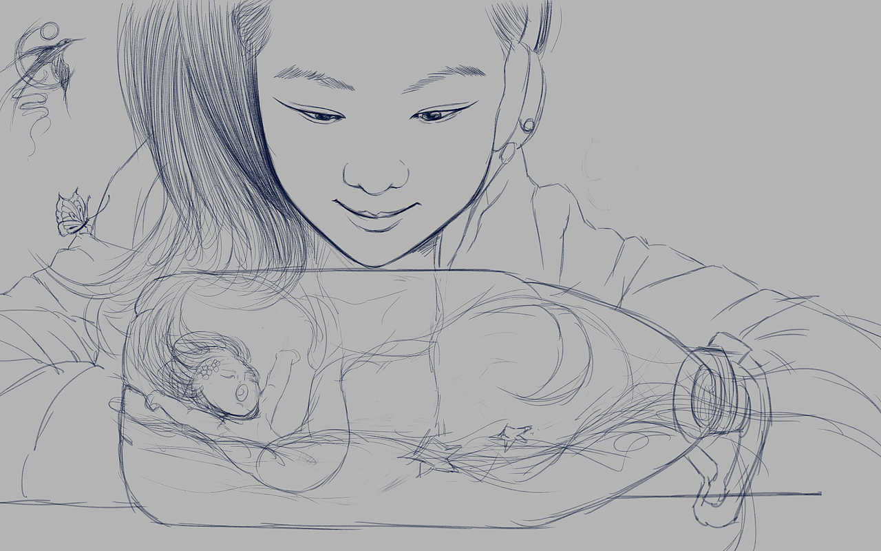 我抓到了一只小美人鱼哦（图ZMTUyNTA1MjI0） - 创作习作 - 站酷设计师嘉翎原创素材 - 站酷ZCOOL