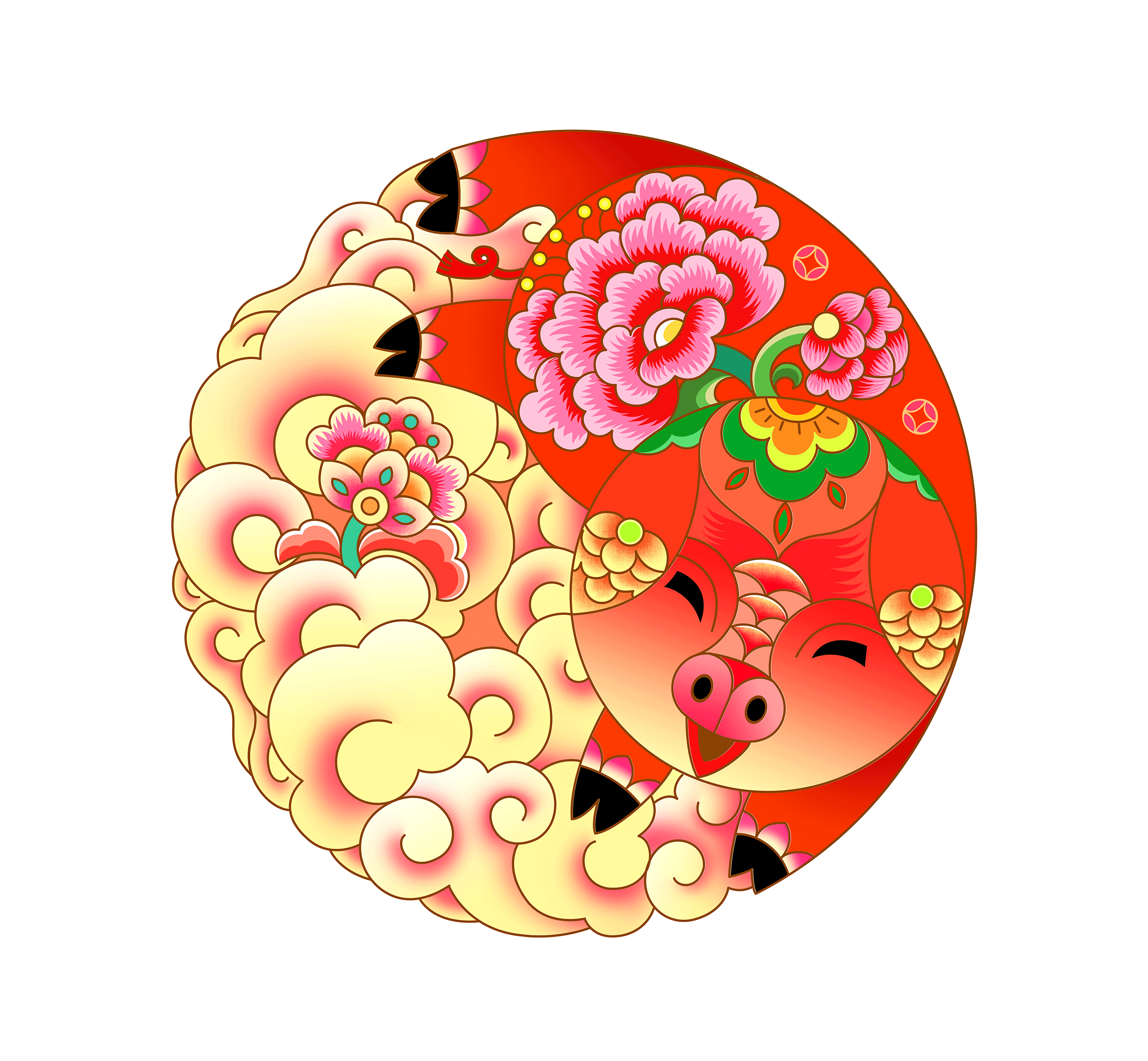 己亥年生肖图案设计（图ZMTUzNTAxNjMy） - 图案 - 站酷设计师中国传统佳节原创素材 - 站酷ZCOOL