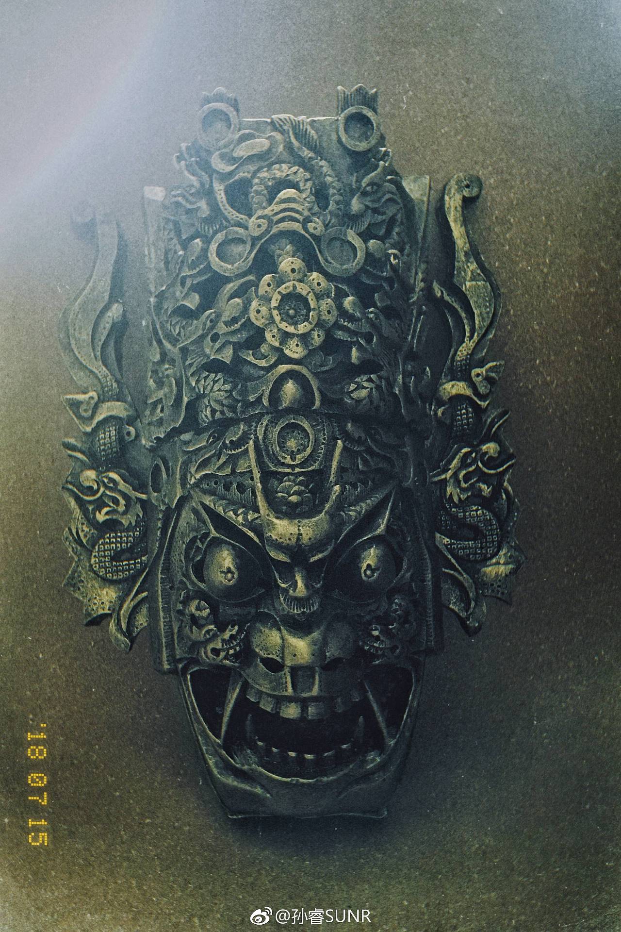 傩面.完成的样子.中国的地戏面具.