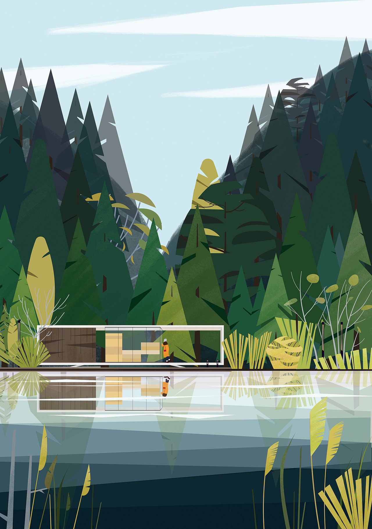 参考实景照片扁平风风景