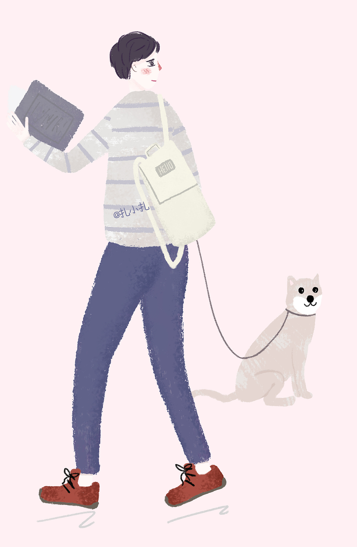 《四季恋歌》情侣插画合辑：6种恋爱粉色系&宠物情缘。（图ZOTg4NjQyNDQ=） - 商业插画 - 站酷设计师森林抱抱原创素材 - 站酷ZCOOL