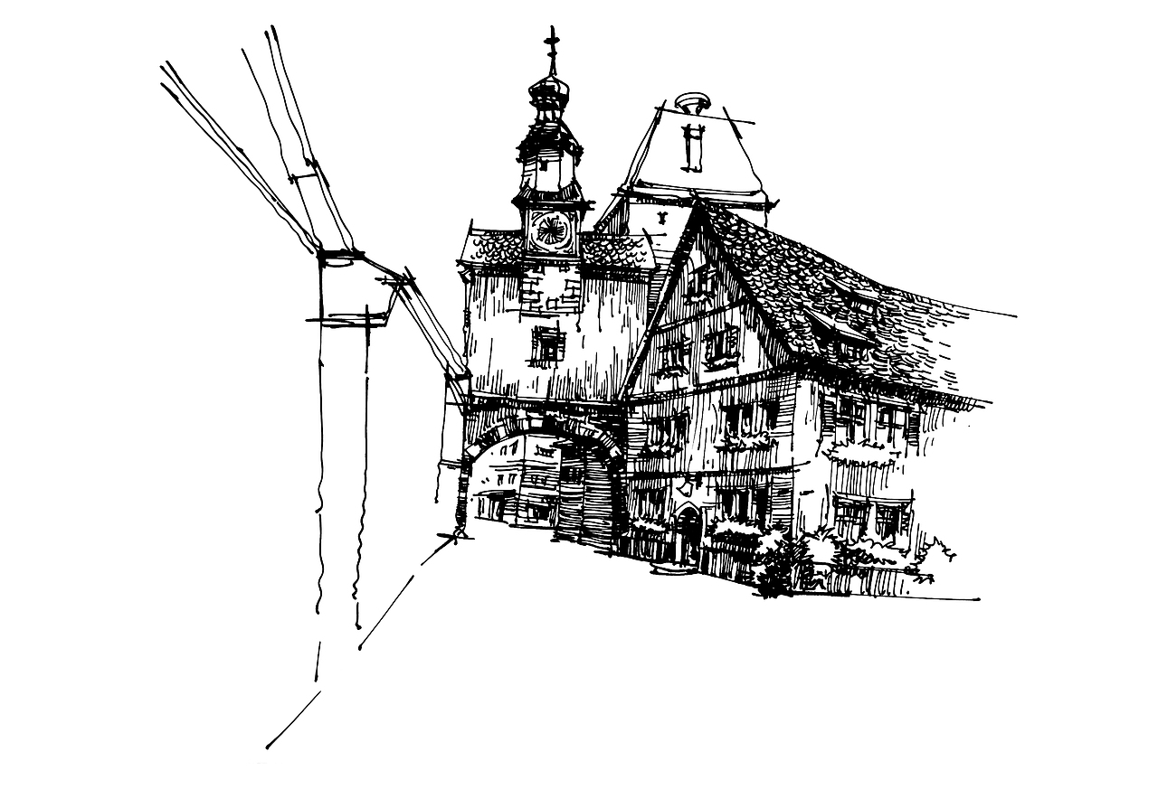 欧式街景速写步骤