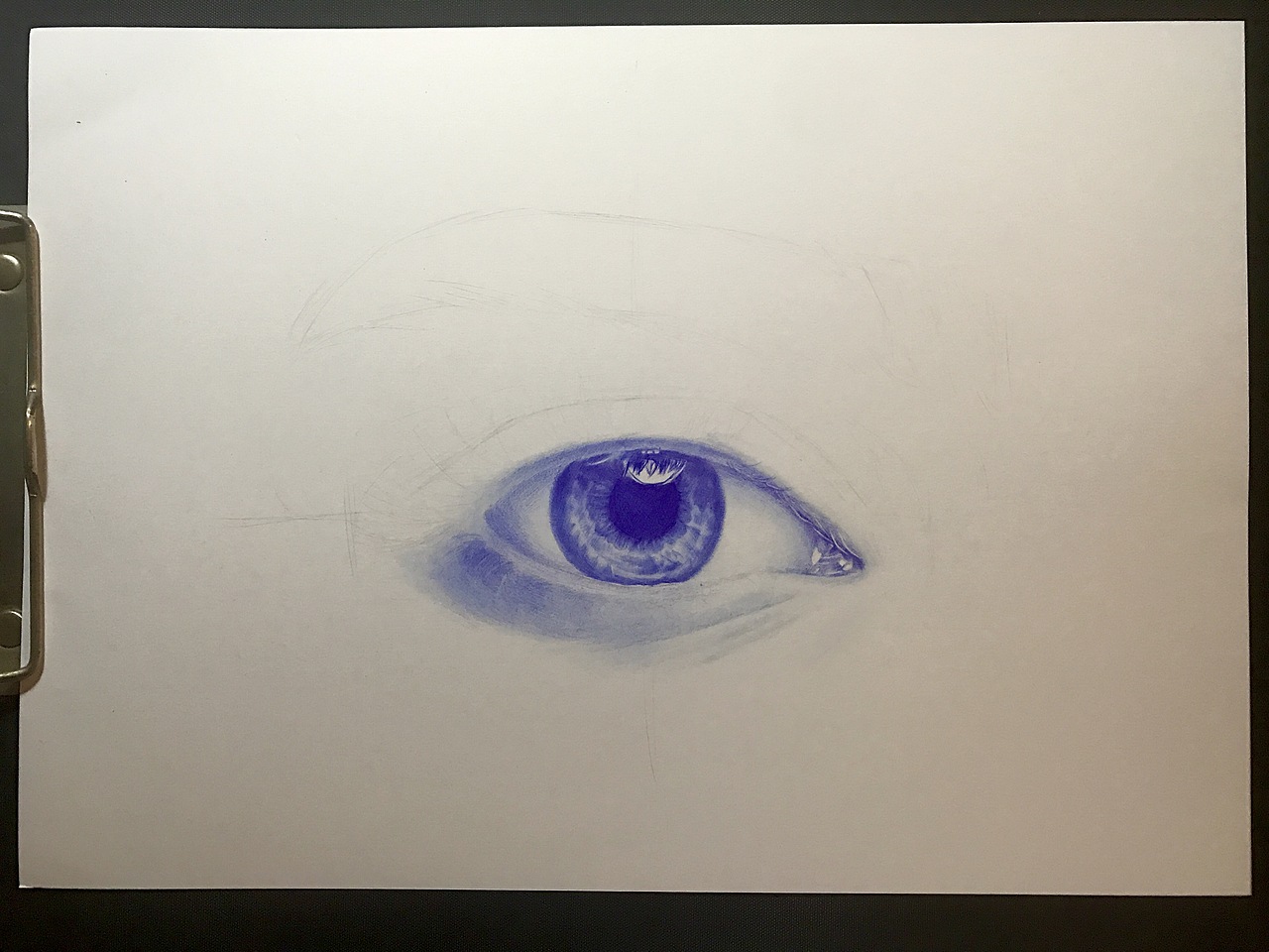 圆珠笔画《眼睛》-带步骤