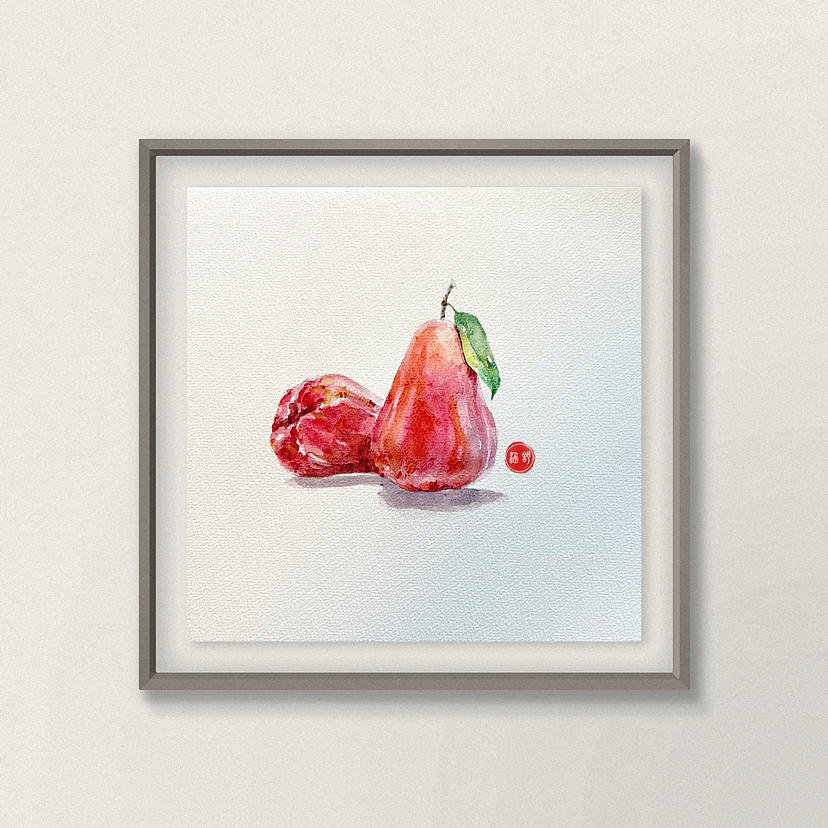 水彩蓮霧（圖ZMzQ4MDk5MDY4） - 繪畫 - 站酷設(shè)計師舒涵美繪原創(chuàng)素材 - 站酷ZCOOL