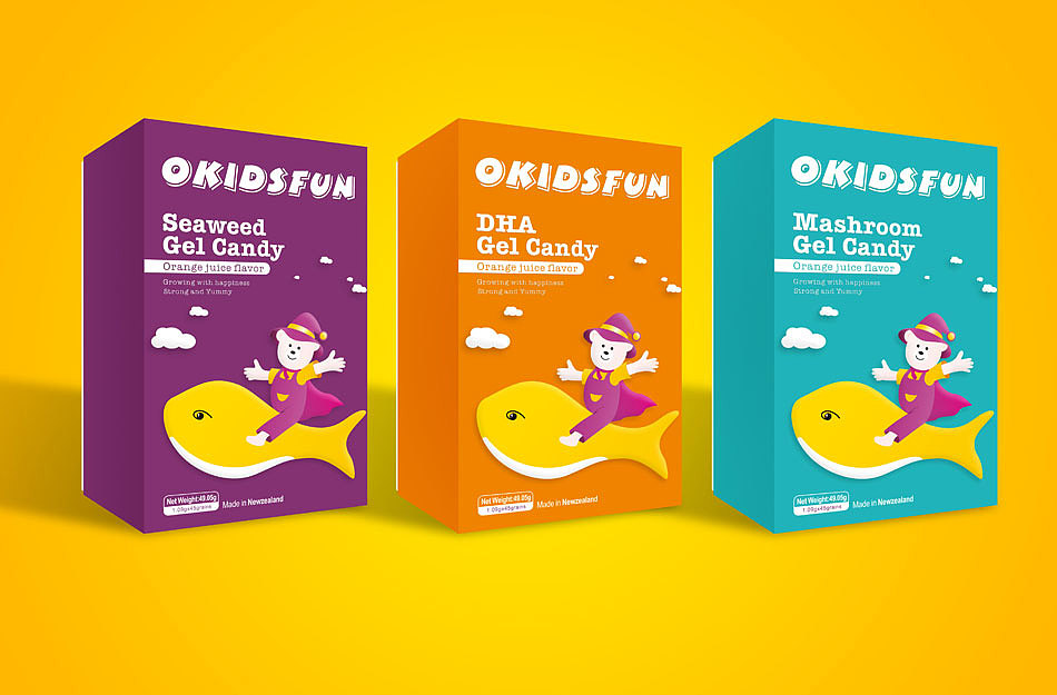 海纳润康dha凝胶糖果儿童食品包装设计