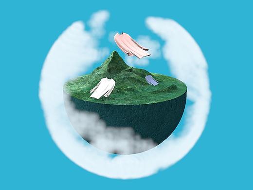 C4D/作品氧气棉女士家居服详情页