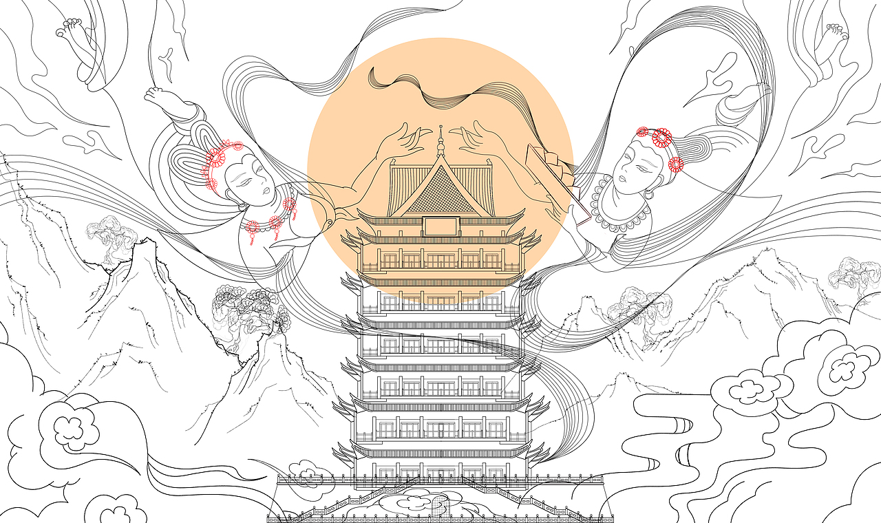 兰州地标建筑插画（图ZMjQyMjkwMTA4） - 创作习作 - 站酷设计师焦你画原创素材 - 站酷ZCOOL
