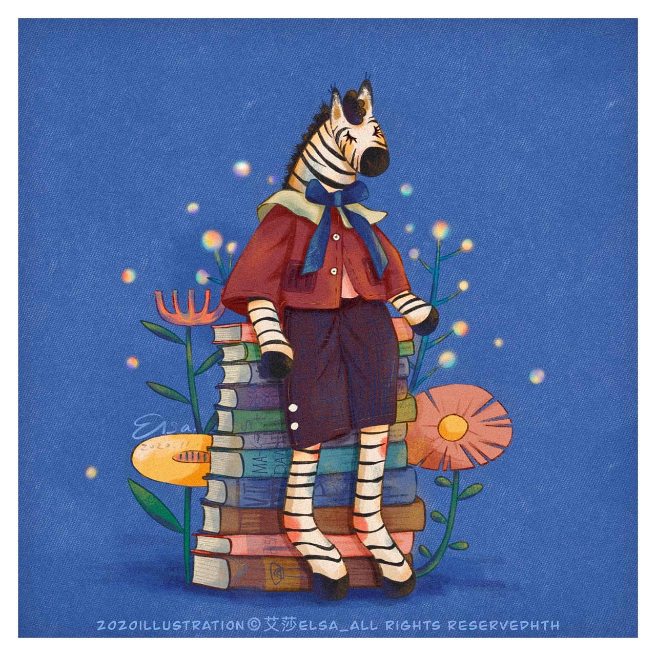 一组可爱的拟人化动物角色练习|插画|创作习作|艾莎elsa - 原创作品