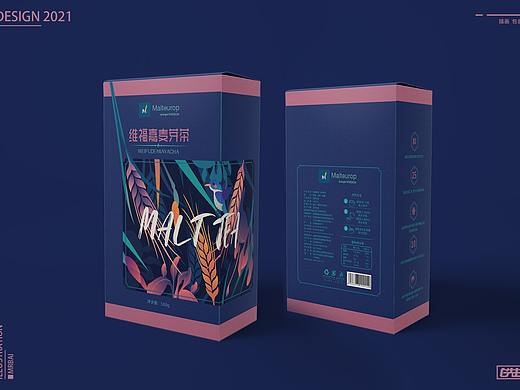 麦芽茶插画包装设计
