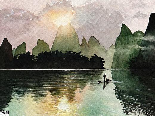 纸绘水彩——美丽广西（一）