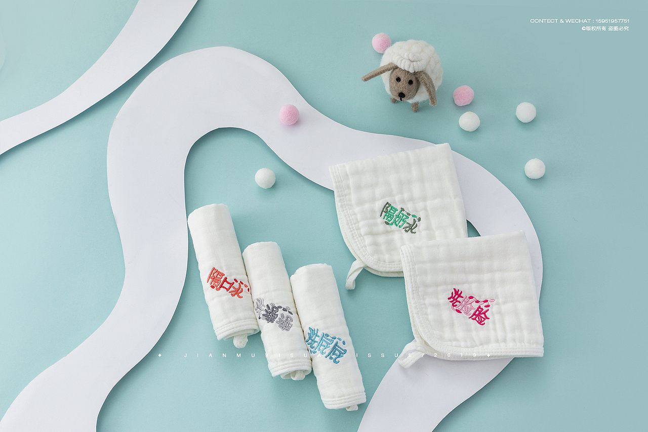 婴儿用品系类拍摄 ✖ 口水巾围嘴围兜方巾母婴用品摄影（图ZMTg1NjMxMzcy） - 产品摄影 - 站酷设计师简木视觉原创素材 - 站酷ZCOOL