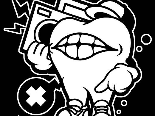 HIPHOP牙齿纹身