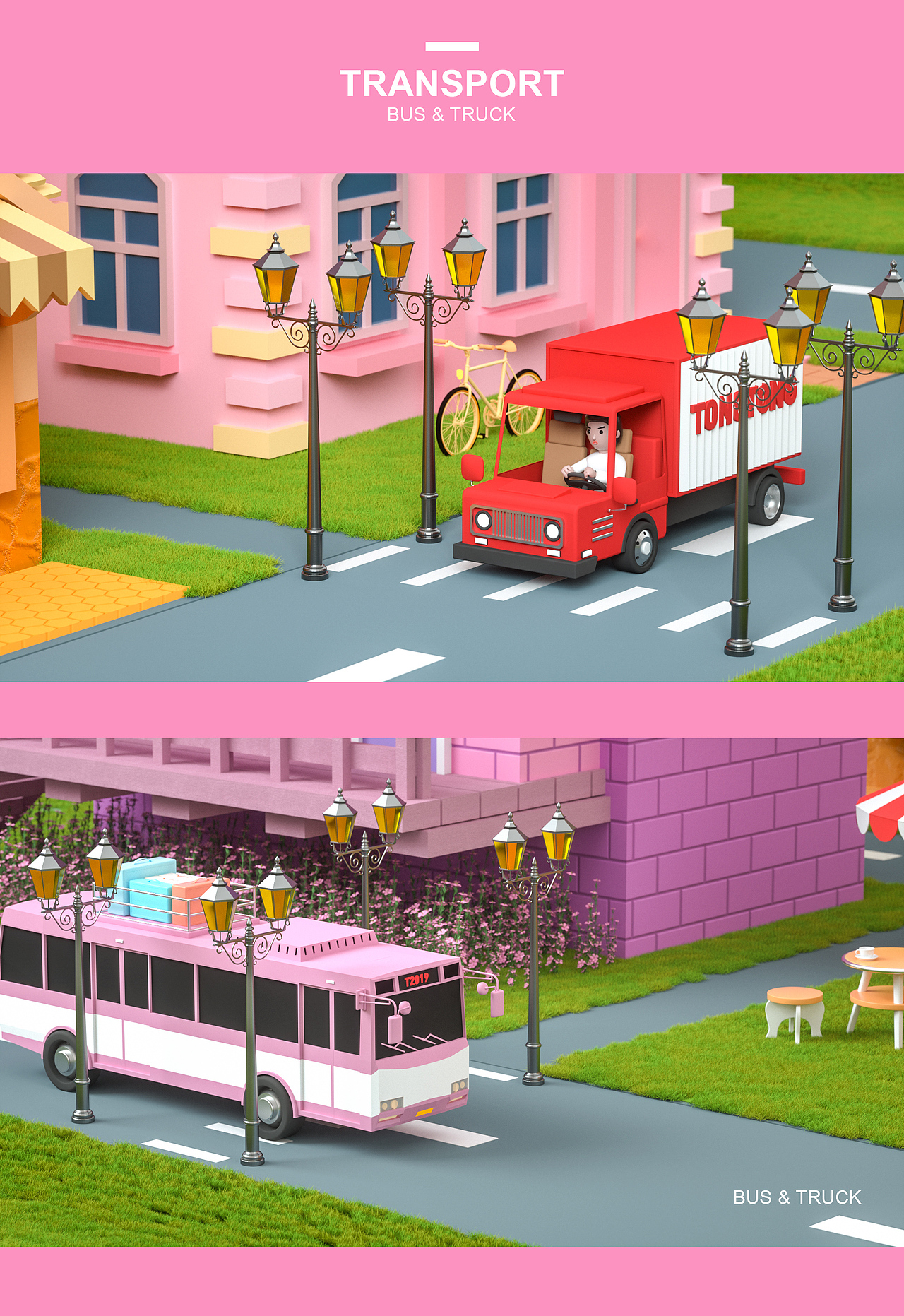 【彤彤的小镇】三维场景建模渲染 C4D+OC（图ZMTQzMzg0MDU2） - 场景 - 站酷设计师闫天贺原创素材 - 站酷ZCOOL