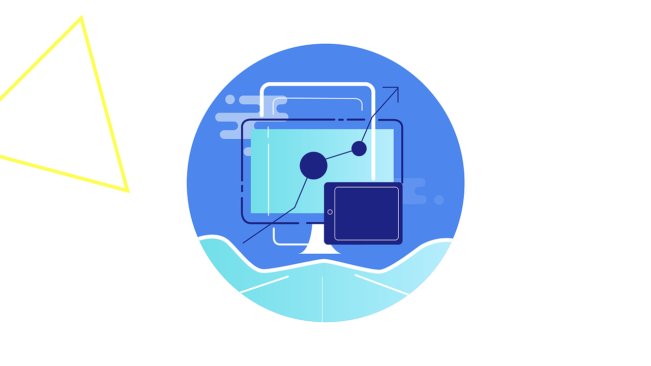 动感蓝色扁平icon