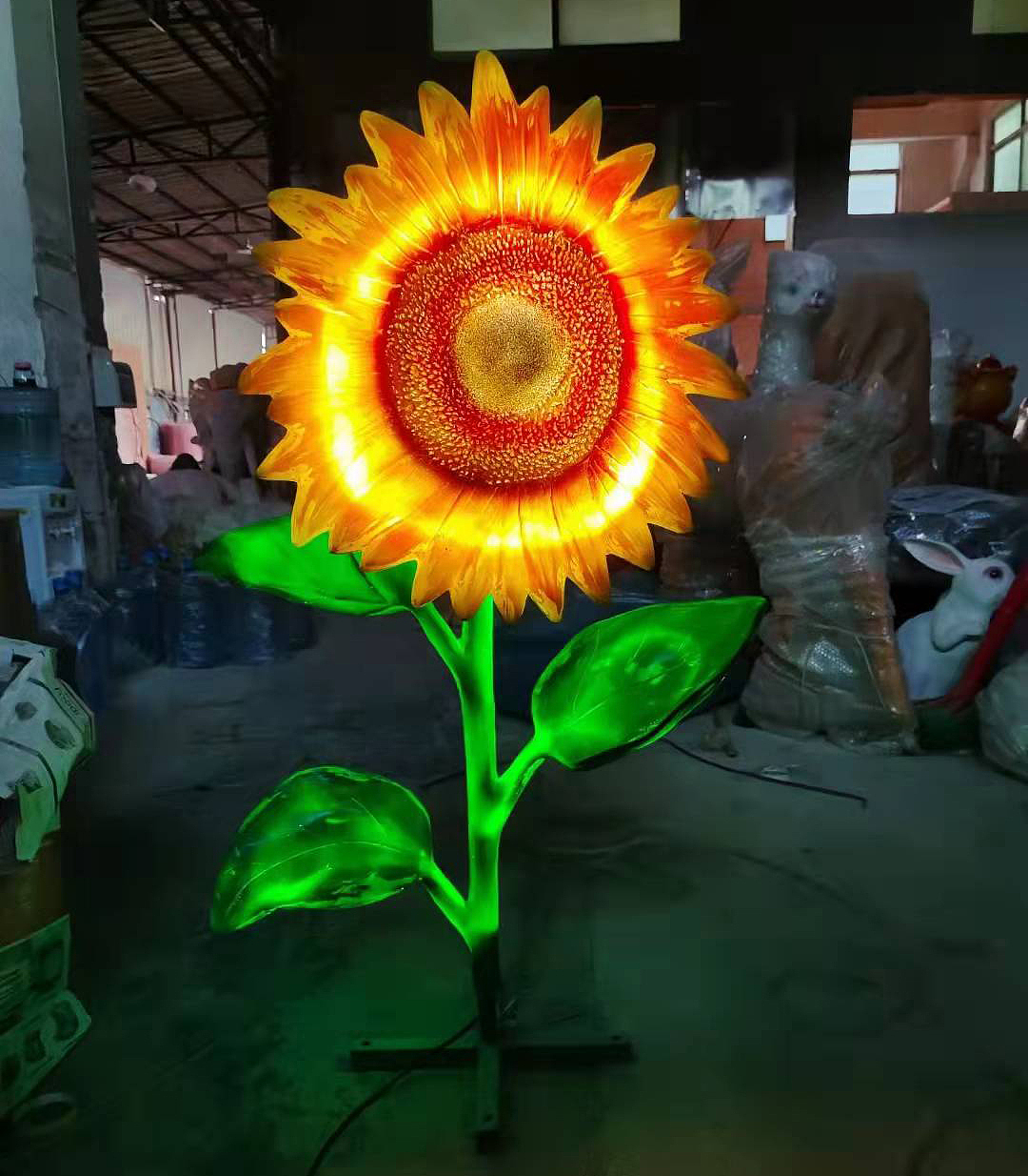 仿真蔬菜发光向日葵春节公园亮化景观互动文化小品