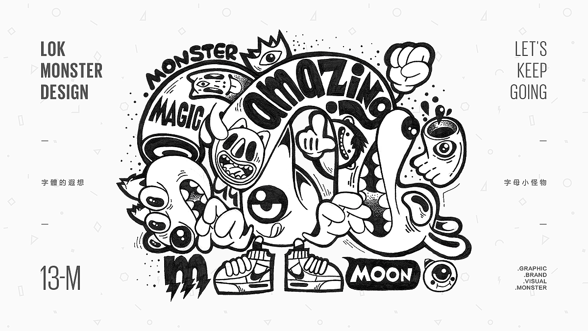 『字母小怪物』手绘稿合辑（图ZMTYzMTE3MzAw） - 创作习作 - 站酷设计师LOKLIAO丶樂原创素材 - 站酷ZCOOL