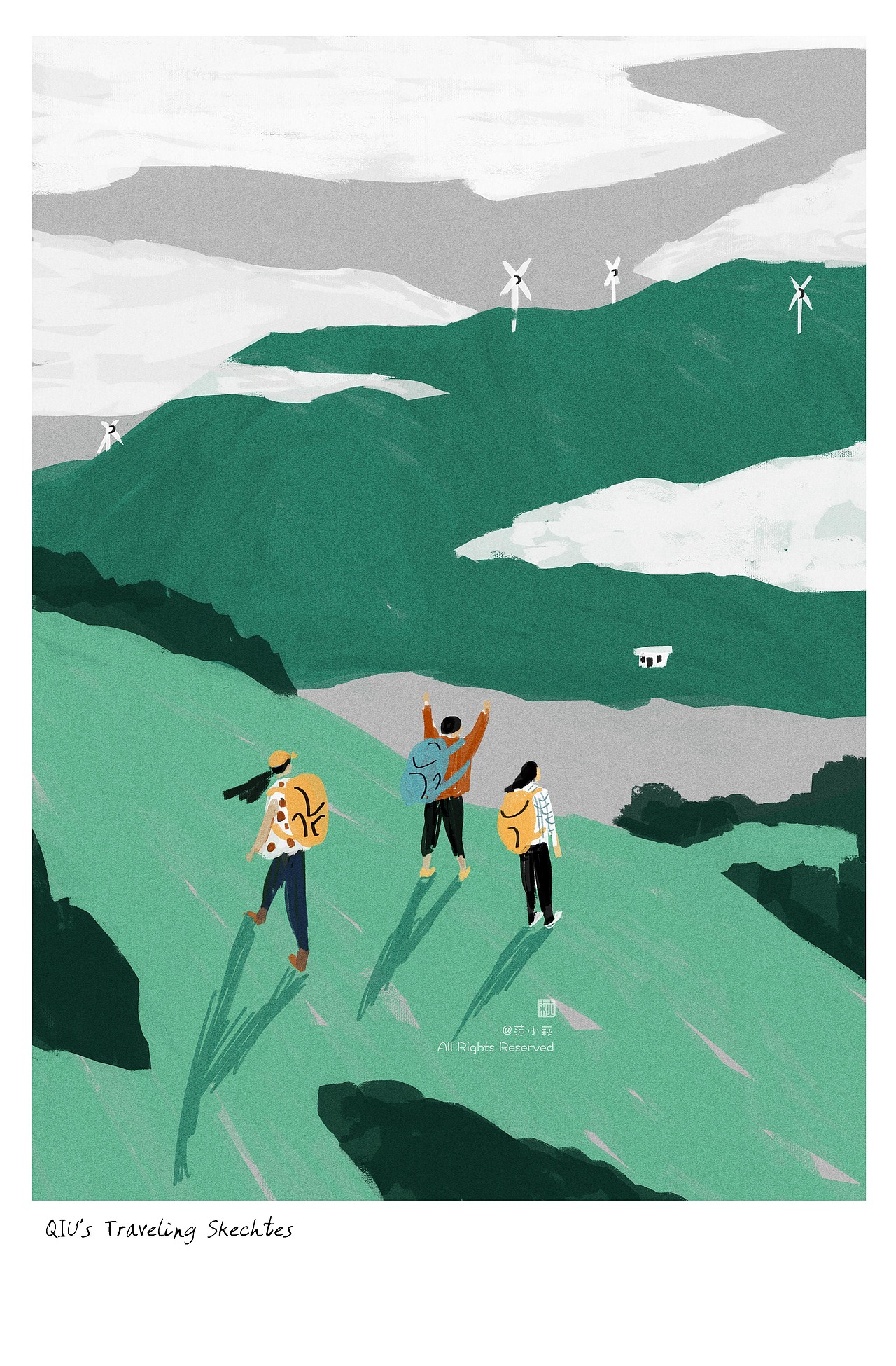 乘风飞行的山谷——徒步旅行速写（图ZMjI2ODE2Njg0） - 创作习作 - 站酷设计师千章之萩原创素材 - 站酷ZCOOL