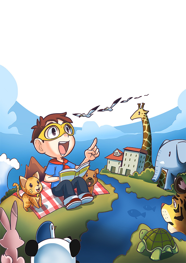 百问百答儿童读物封面绘制|动漫|单幅漫画|乌鸦佬 - 原创作品 - 站酷