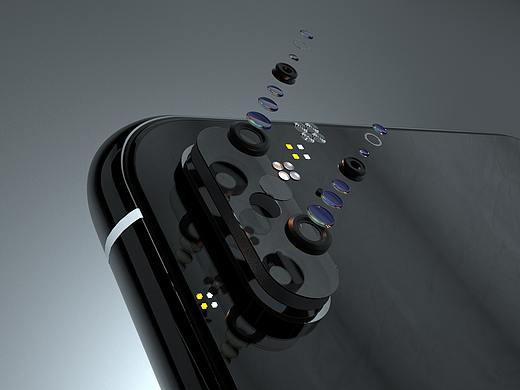 C4D iphone-x建模练习，OC渲染器