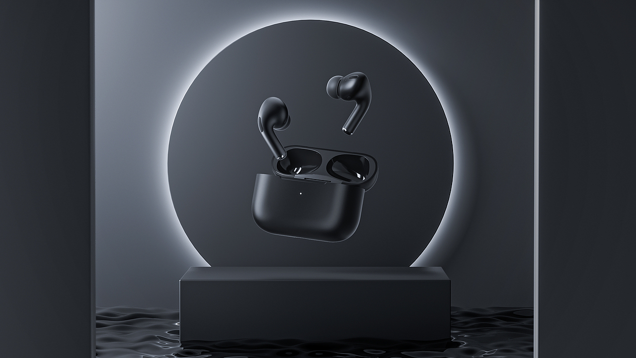 产品渲染-Airpods pro black（图ZMjk4ODc5MTUy） - 产品 - 站酷设计师苏文的梦原创素材 - 站酷ZCOOL