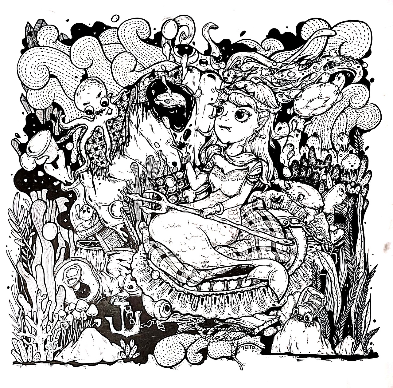 黑白装饰画（图ZMjA1NzM3Mzg0） - 创作习作 - 站酷设计师Tuto_april原创素材 - 站酷ZCOOL