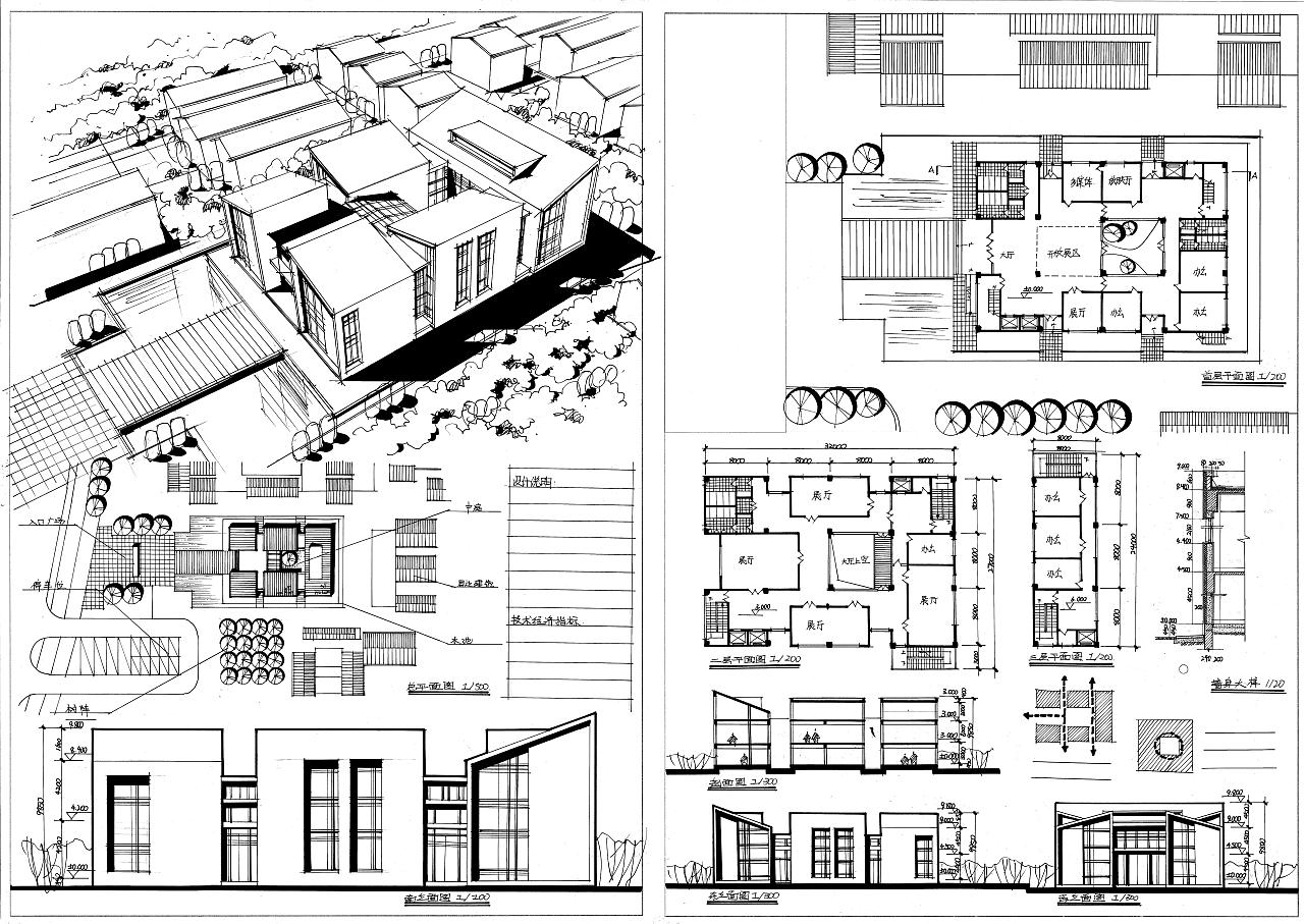 建筑快题线稿系列(一)