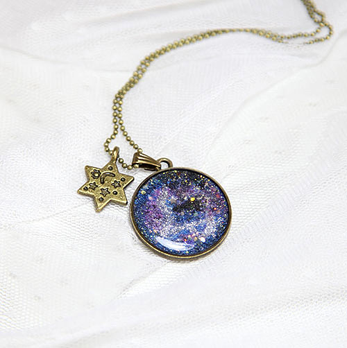 来自星星的你-双鱼座 手绘星空项链