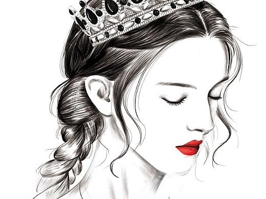 素描女孩人像画