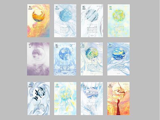 2019湿拓画日历丨Astra's Marbling works