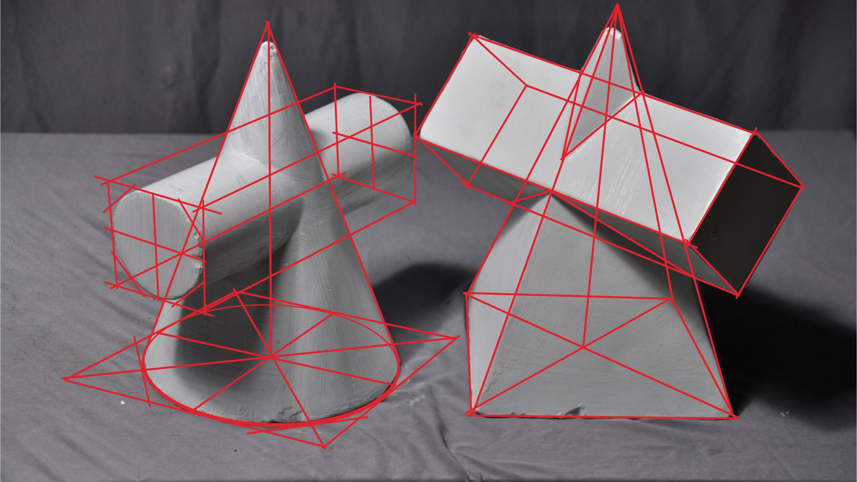 几何体石膏像结构透视大全