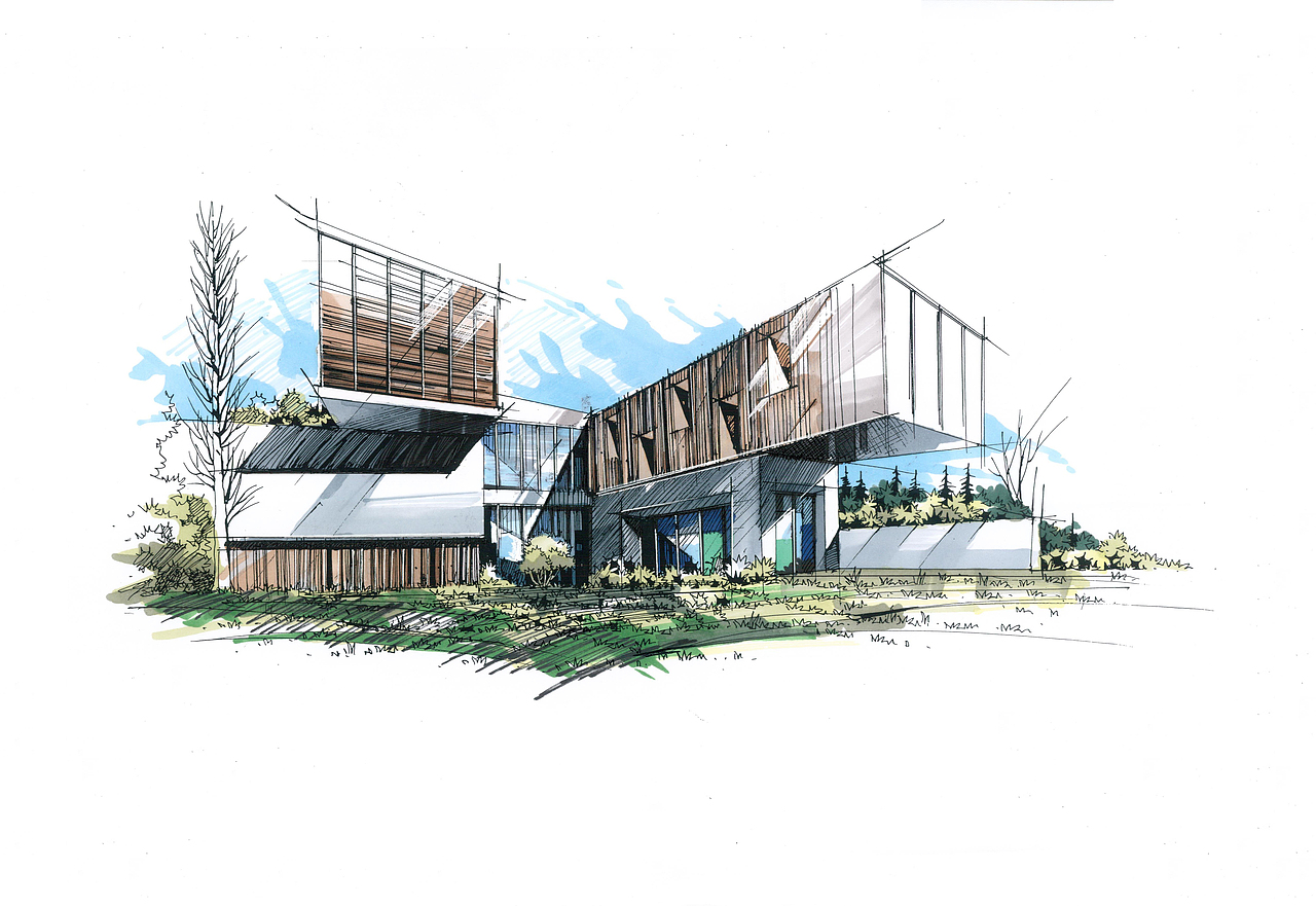 建筑画（图ZODgwNDYzNjg=） - 绘画 - 站酷设计师小影的小影原创素材 - 站酷ZCOOL