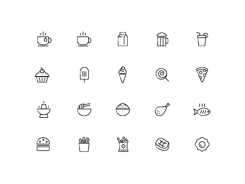 餐饮类线性icon（图ZMTIyMjczMjEy） - 图标 - 站酷设计师她们叫我小娟娟原创素材 - 站酷ZCOOL