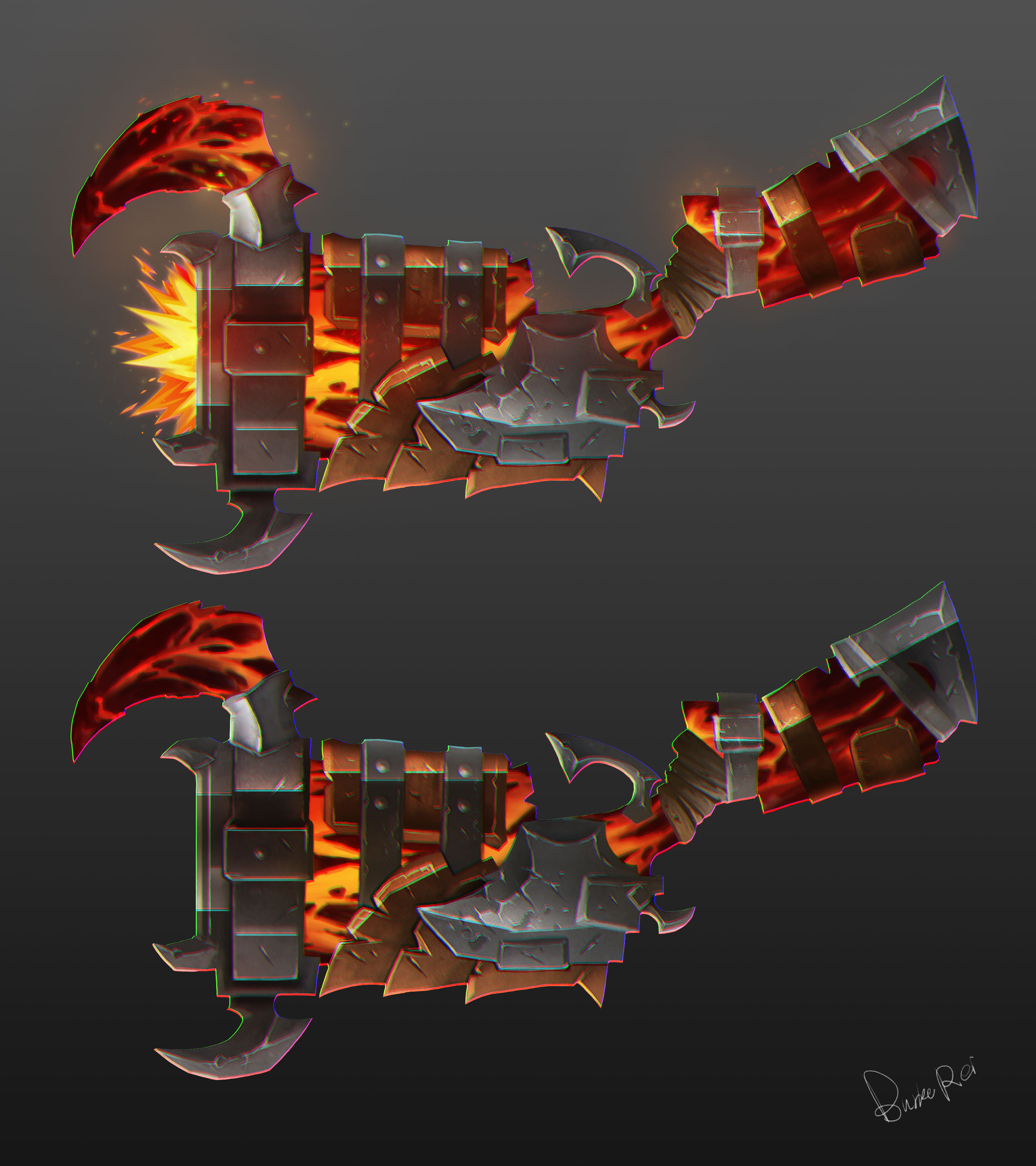 游戏原画武器练习(有参考非临摹)