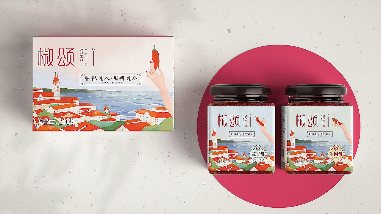 【椒颂·秘制辣椒酱】核桃VI品牌形象设计（图ZMTgyMzE0ODk2） - 品牌 - 站酷设计师核桃设计原创素材 - 站酷ZCOOL