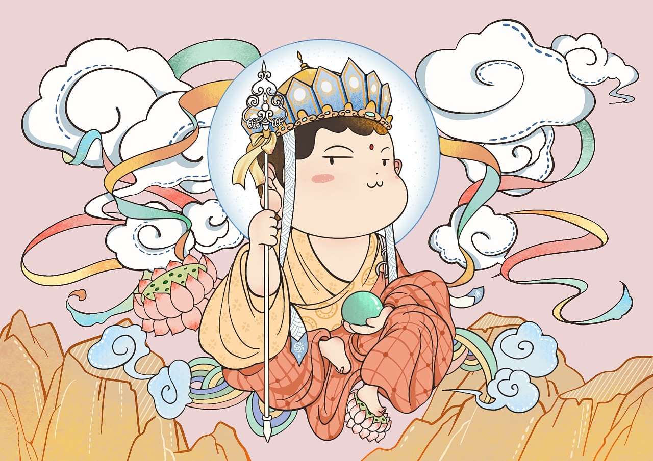 四大菩萨|插画|创作习作|远木渔 - 原创作品 - 站酷 (zcool)