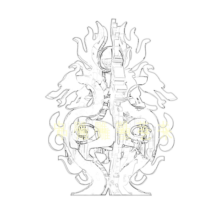 五龙戏珠雕塑 抽象雕塑 雕塑手绘图