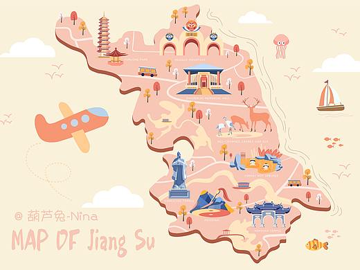 江苏地图插画