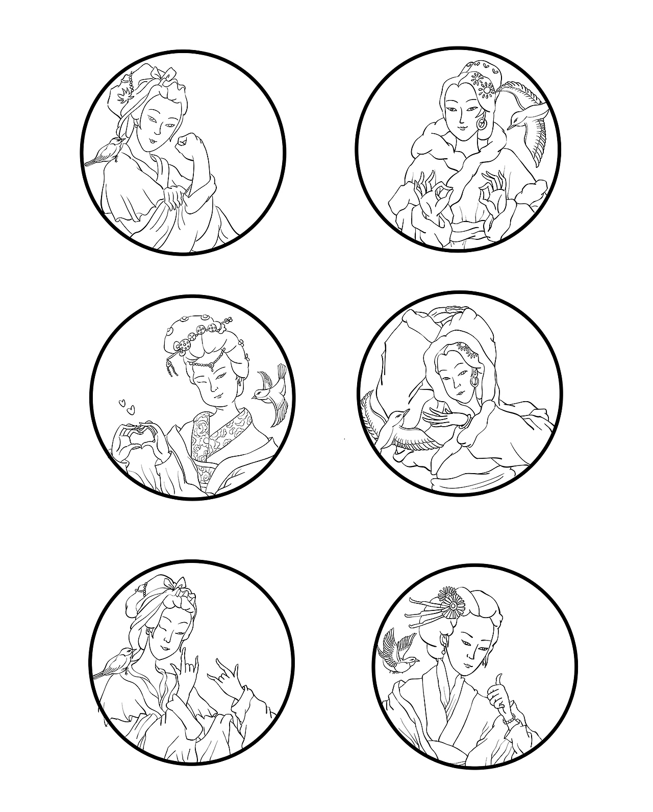 百雀羚双11 四美限量版冷霜包装插画 草稿定稿