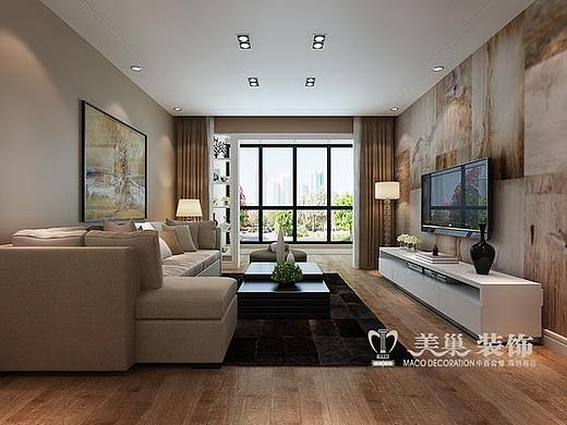 万创学区1号90平两室装修现代简约风格装修样板间设计