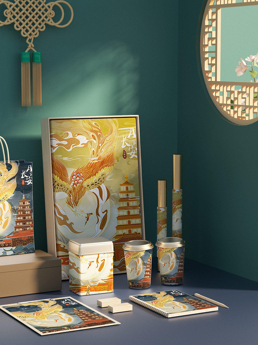 月下长安系列-大唐芙蓉园（图ZMzUyODc4MTk2） - 商业插画 - 站酷设计师夏目xm原创素材 - 站酷ZCOOL