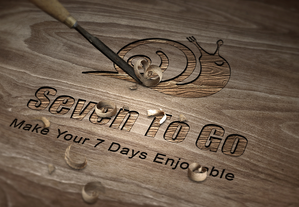 Seven to go吃喝玩乐平台logo设计