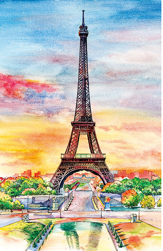 巴黎·埃菲尔铁塔|插画|商业插画|思美手绘_原创作品-站酷zcool