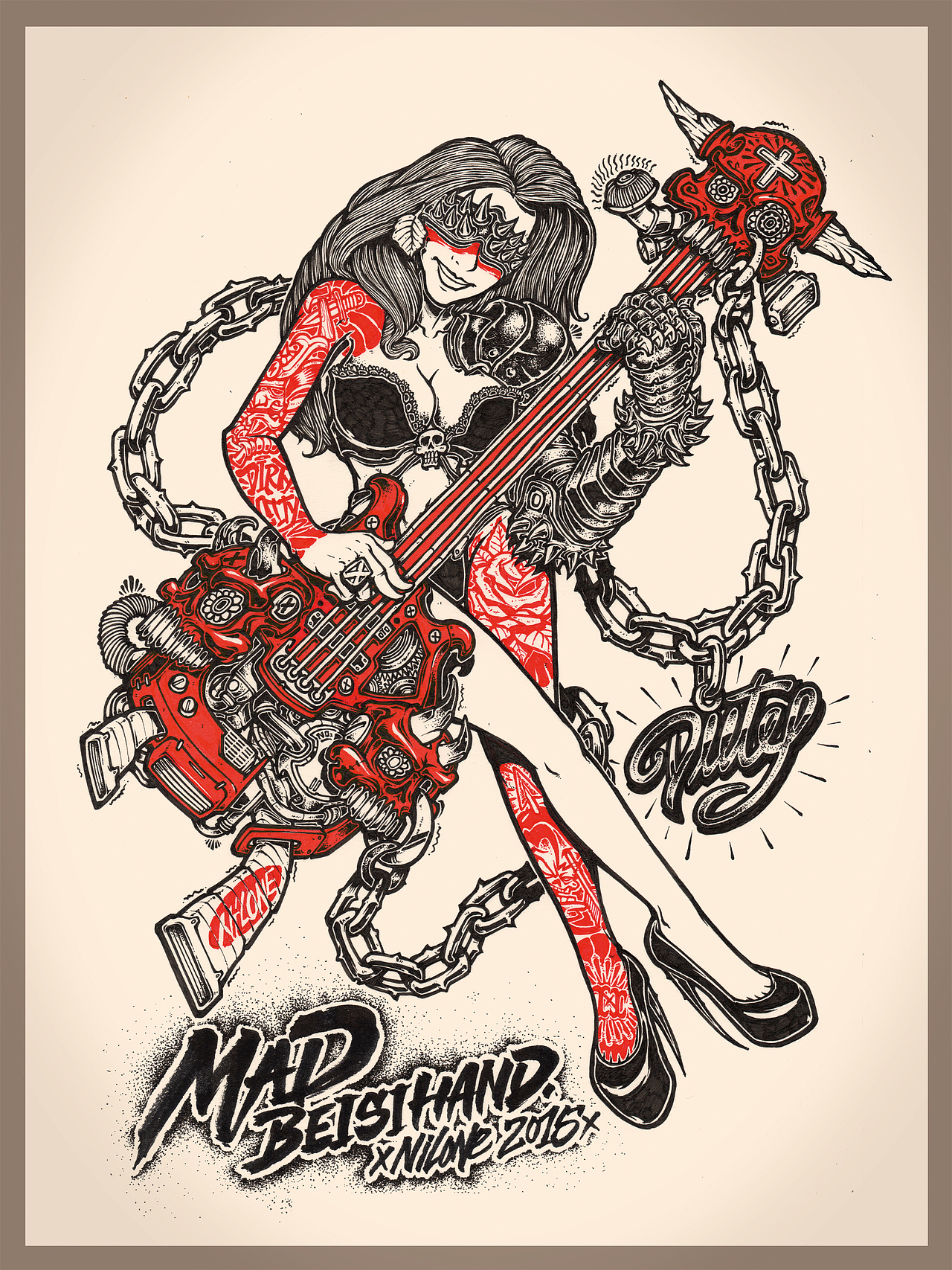 MAD beisihand 狂暴贝斯手！哈哈哈（图ZMzE2NDYzNjA=） - 创作习作 - 站酷设计师NILone_大树原创素材 - 站酷ZCOOL