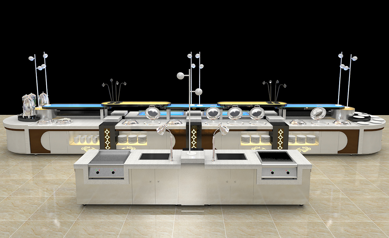 迪克石材自助餐台 固定自助餐台自助餐台图片设计定制